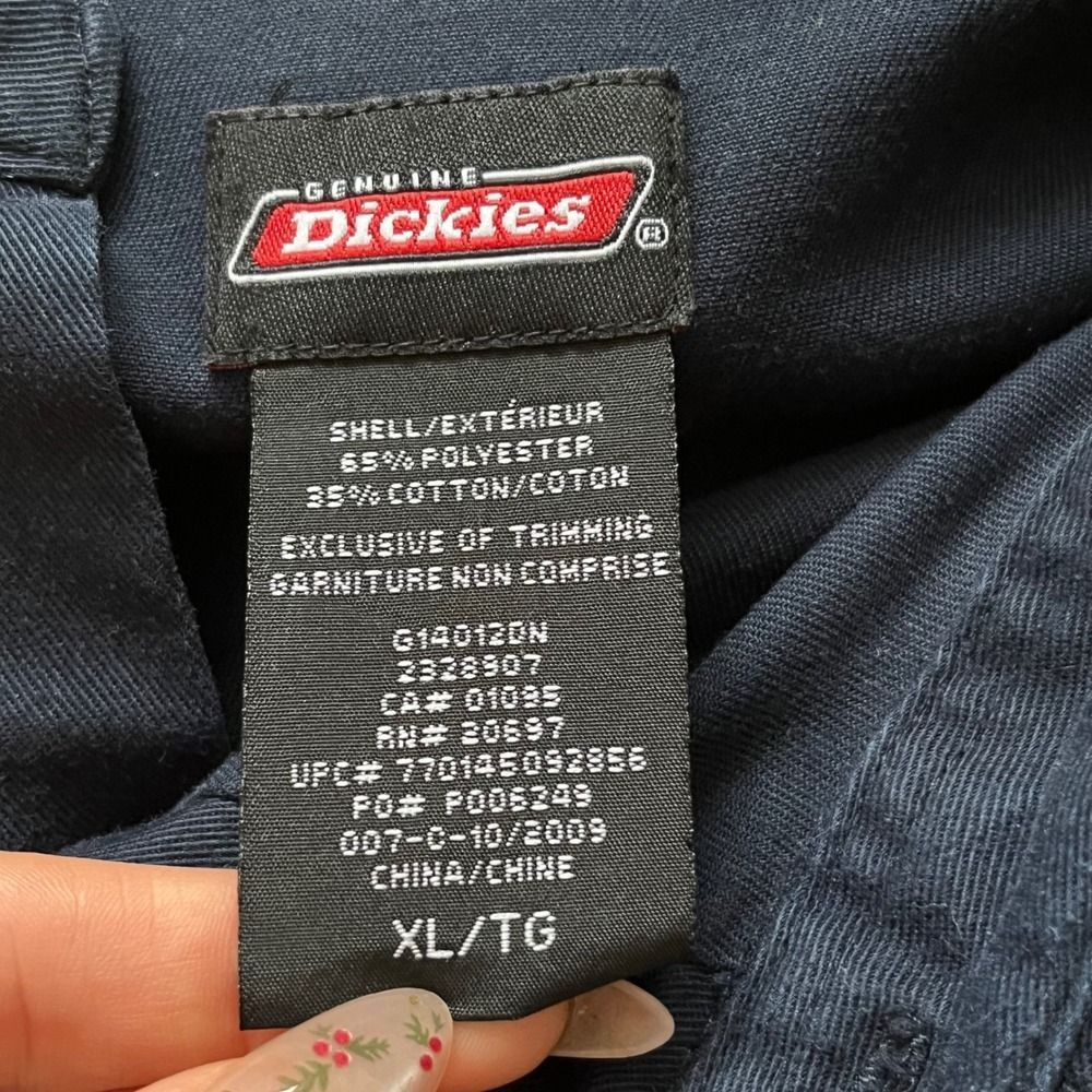 Dickies Long Sleeve Snap Front Work Shirt Mens XL Tall Navy Blue
